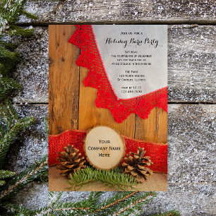 Invitación Navidades de Rustic Pines y Barn Wood Company Fies