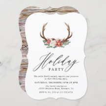 Navidades de Rustic Watercolor Antler | Fiesta de 