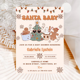 Invitación Navidades de Santa Baby Cookies Fiesta de Baby Sho