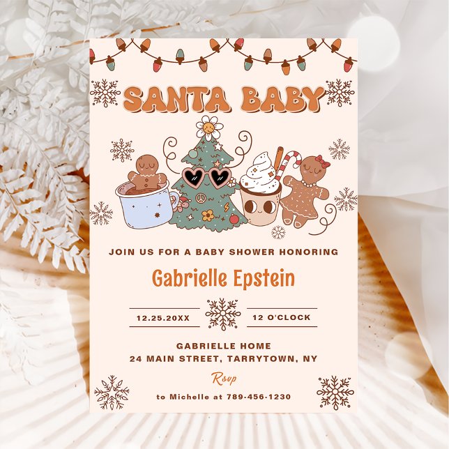 Invitación Navidades de Santa Baby Cookies Fiesta de Baby Sho (Subido por el creador)
