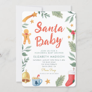 Invitación Navidades de Santa Bebé Baby Shower