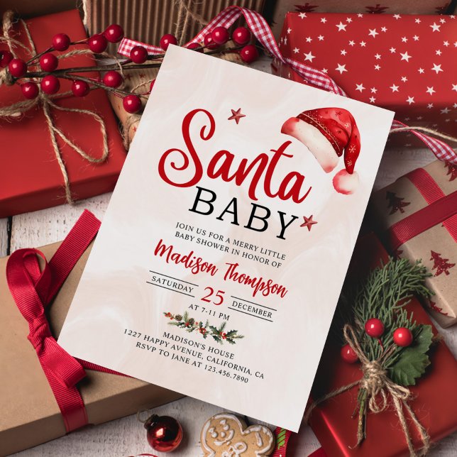 Invitación Navidades de Santa Bebé Baby Shower (Subido por el creador)