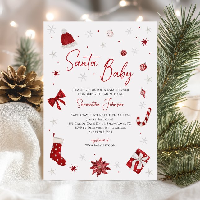 Invitación Navidades de Santa Bebé Baby Shower (Subido por el creador)