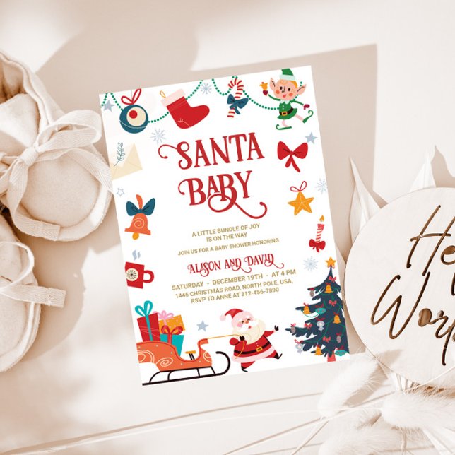 Invitación Navidades de Santa Bebé Baby Shower (Subido por el creador)
