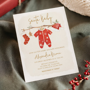 Invitación Navidades de Santa Bebé Baby Shower