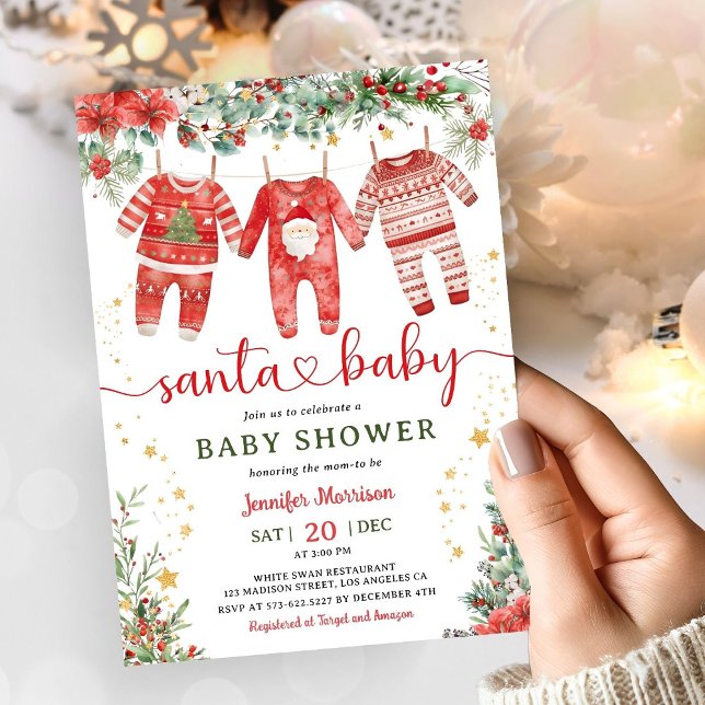 Invitación Navidades de Santa Bebé Baby Shower (Subido por el creador)