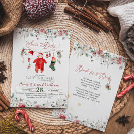 Invitación Navidades de Santa Bebé Baby Shower con solicitud