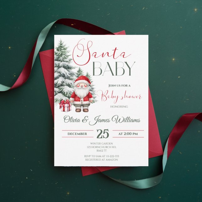 Invitación Navidades de Santa Bebé Baby Shower Género neutral (Subido por el creador)