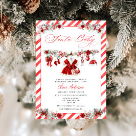 Invitación Navidades de Santa Bebé Chica Ropa Baby Shower