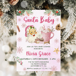 Invitación Navidades de Santa Bebé Cookie Baby Shower
