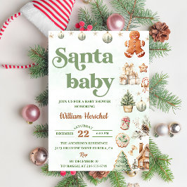Invitación Navidades de Santa Bebé Cookies Fiesta de Baby Sho