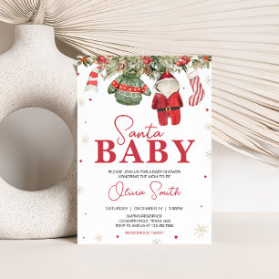 Invitación Navidades de Santa Bebé Ropa Baby Shower