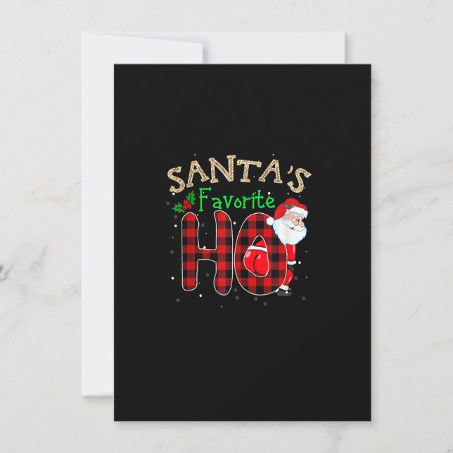 Invitación Navidades de Santa Claus favorita Ho Xmas Pajama F (Anverso)