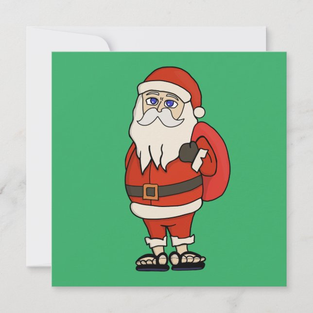 Invitación Navidades de Santa Claus Flip Flops (Anverso)