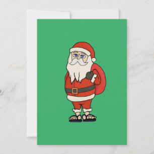 Invitación Navidades de Santa Claus Flip Flops