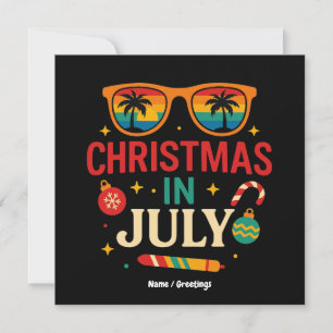 Invitación Navidades de Santa Claus Sungafas Beach en julio