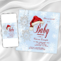 Navidades de Santa Hat y Snowflakes Baby Shower