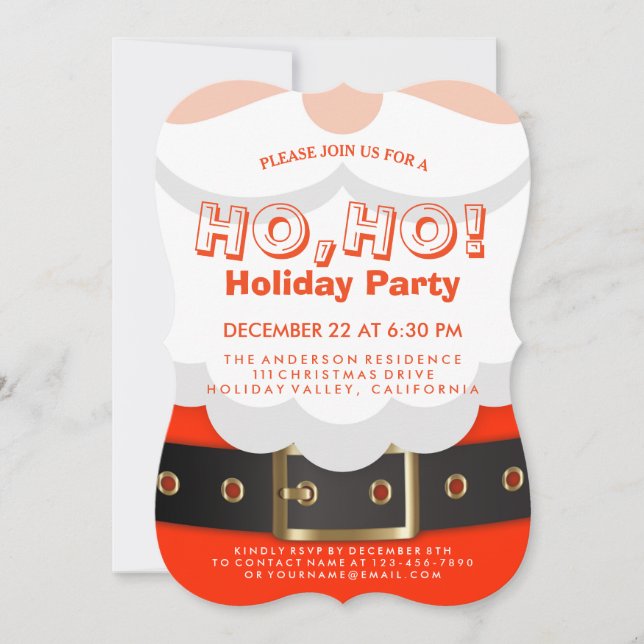 Invitación Navidades de Santa Suit Ho, Ho, invitan a fiestas  (Anverso)