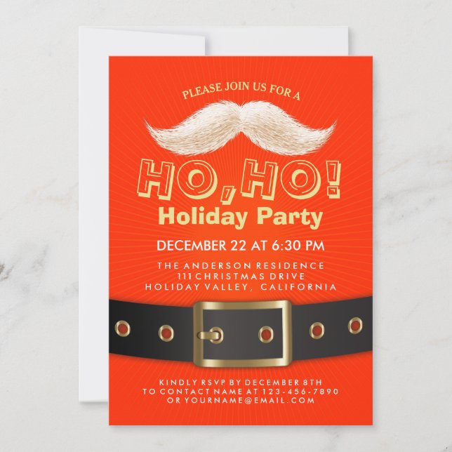 Invitación Navidades de Santa Suit Ho, Ho, invitan a fiestas  (Anverso)