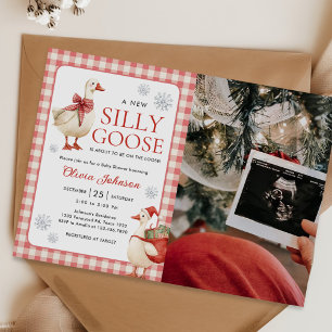 Invitación Navidades de Silly Goose Gingham Baby Shower Photo