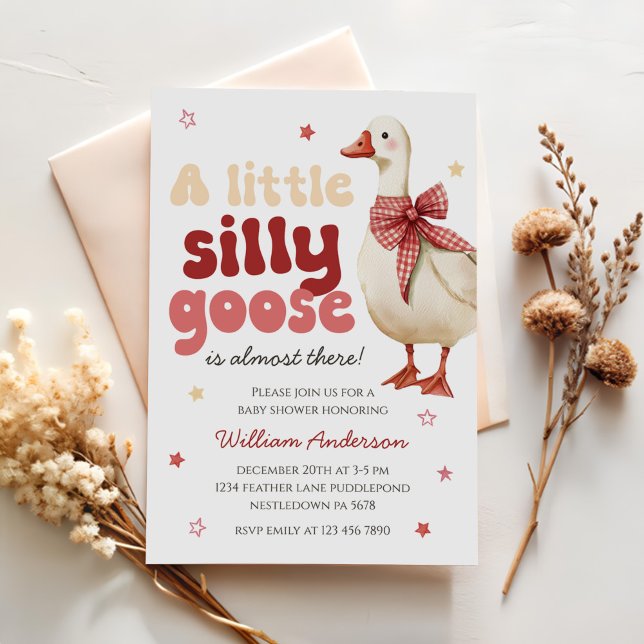 Invitación Navidades de Silly Goose se burlan de Baby Shower (Subido por el creador)