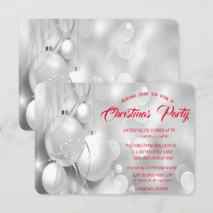 Invitación Navidades de Silver Navidades Balls Company Fiesta