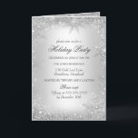Invitación Navidades de Silver Winter Wonderland<br><div class="desc">Fiesta de Navidades Silver Winter Wonderland. Tarjeta de navidades. Elegantes copos de nieve de cristal. Nota: ¡Todas las imágenes planas!</div>