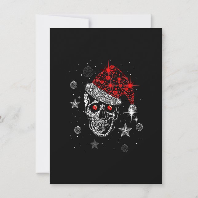 Invitación Navidades de Skull Diamond Santa Hat (Anverso)