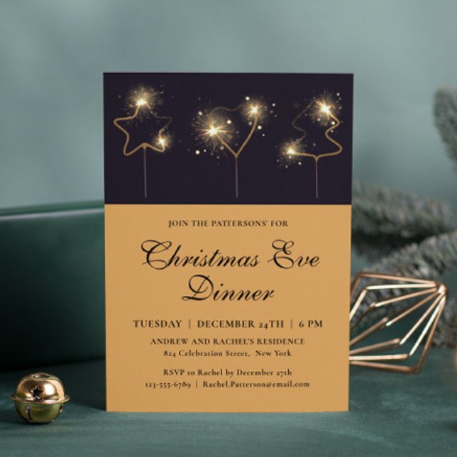 Invitación Navidades de Sparkler Cena Fiesta Moda moderna (Subido por el creador)