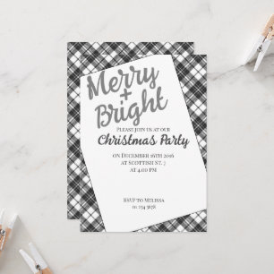 Invitación Navidades de Tartán Fiesta Merry Bright