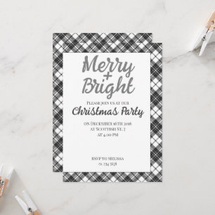 Invitación Navidades de Tartán Fiesta Merry Bright