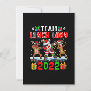 Invitación Navidades de Team Lunch Lady 2022 iluminan Dabbing