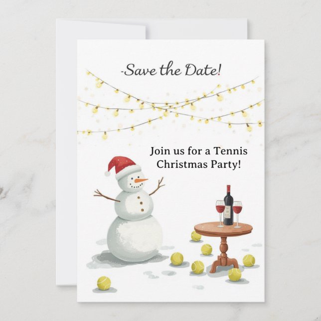 Invitación Navidades de tenis con Snowman (Anverso)