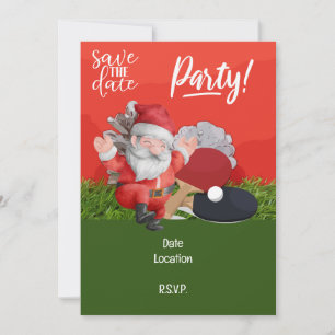 Invitación Navidades de tenis en la mesa de ping pong con San