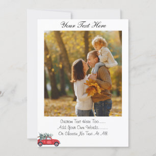 Invitación Navidades de texto/foto personalizados Red Truck C