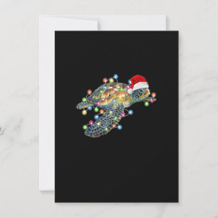 Invitación Navidades de tortugas marinas iluminan árboles de