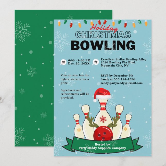 Invitación Navidades de vacaciones bailando con el Fiesta de  (Anverso / Reverso)