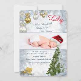 Invitación Navidades de vacaciones bebé del mes