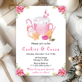 Invitación Navidades de vacaciones cocina y cacao rosado