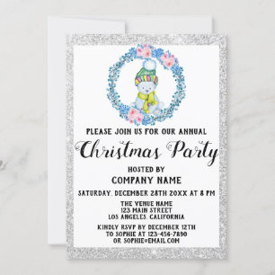 Invitación Navidades de vacaciones de Blue Wreath Company Fie