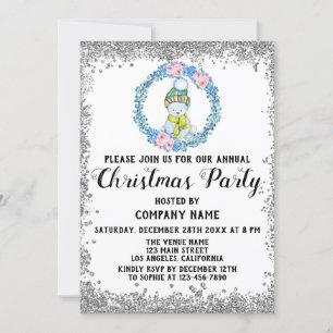 Invitación Navidades de vacaciones de Blue Wreath Company Fie