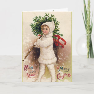 Invitación Navidades de vacaciones de Chica Vintage saludan l