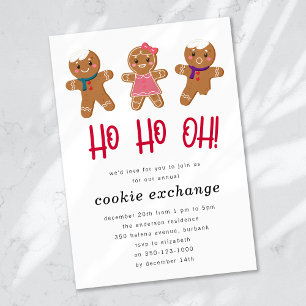 Invitación Navidades de vacaciones de Gingerbread Cookie Exch