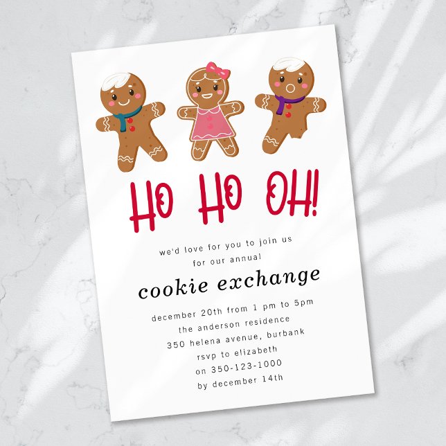 Invitación Navidades de vacaciones de Gingerbread Cookie Exch (Subido por el creador)