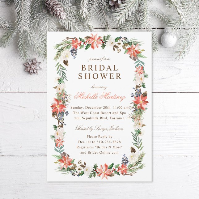 Invitación Navidades de vacaciones de invierno ducha de novia (Subido por el creador)