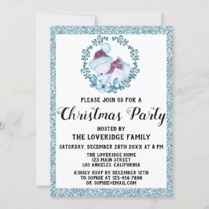 Invitación Navidades de vacaciones de invierno Fiesta Purpuri