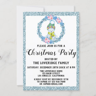 Invitación Navidades de vacaciones de invierno Fiesta Purpuri