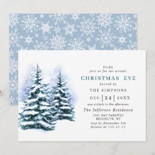 Invitación Navidades de vacaciones de pino-árbol acuático EVE