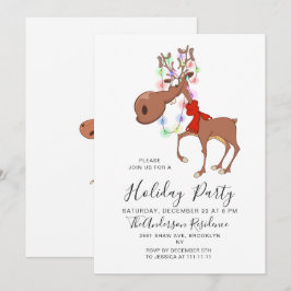Invitación Navidades de vacaciones de renos divertidos hasta