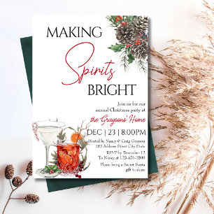 Invitación Navidades de vacaciones editables Fiesta de cóctel